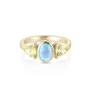 Envy Opal and Peridot 14K Yellow Gold Band