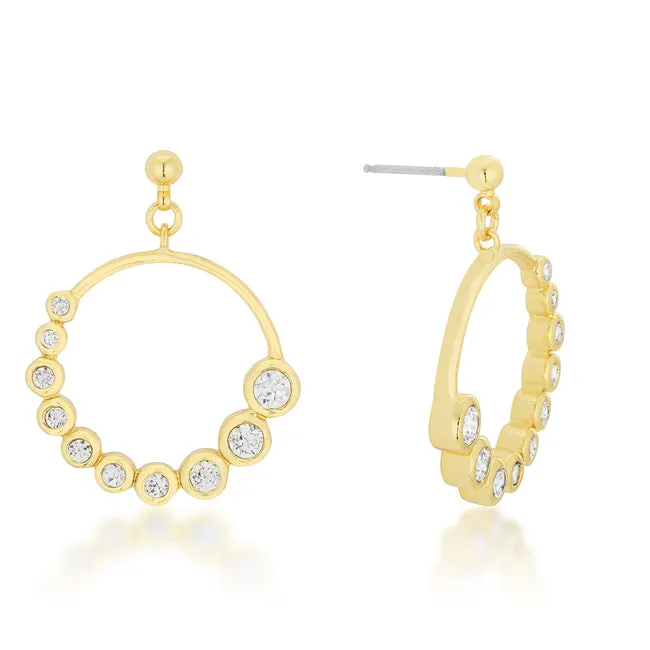 Eria Gold Graduated CZ Circle Earrings | 1ct