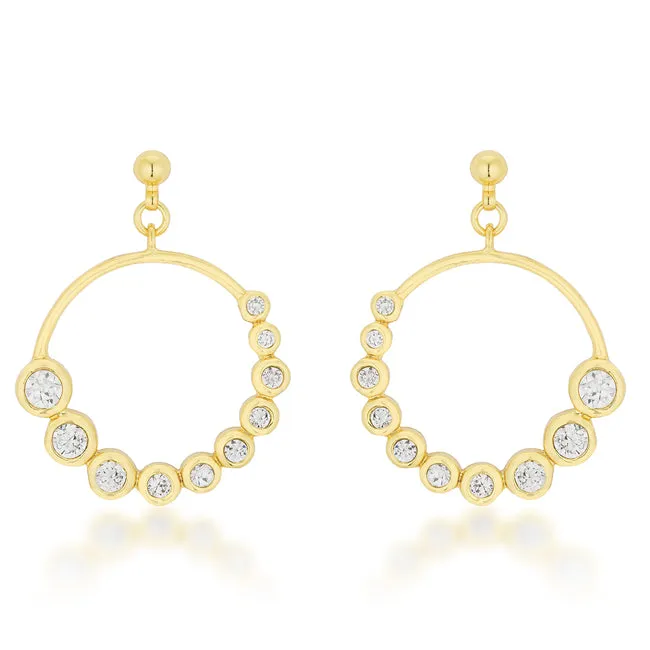 Eria Gold Graduated CZ Circle Earrings | 1ct