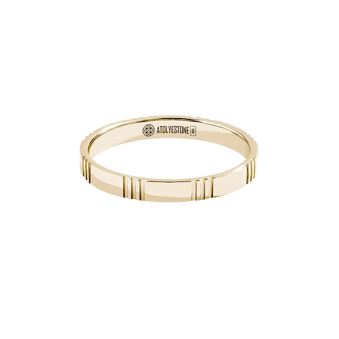 Etched Band Ring in Gold