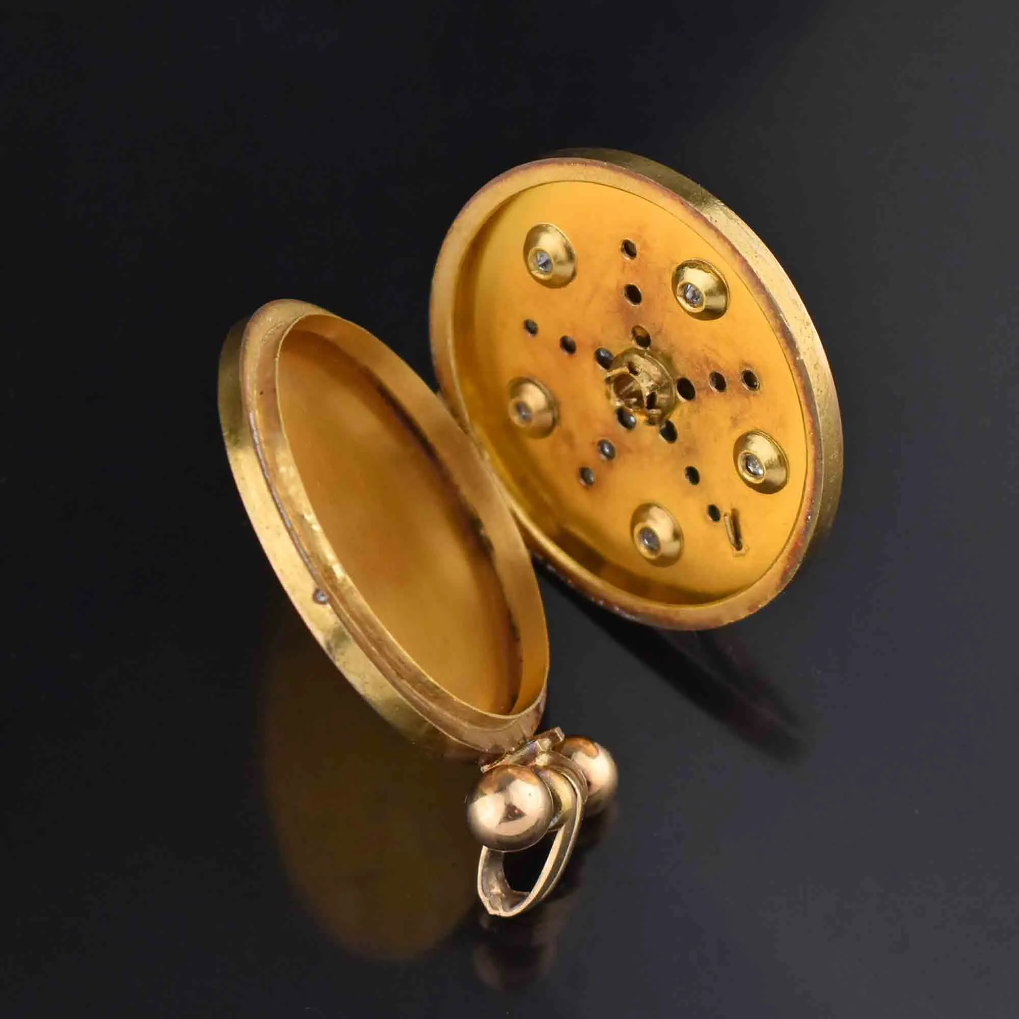 Exceptional Antique Victorian 14K Gold Diamond Star Locket