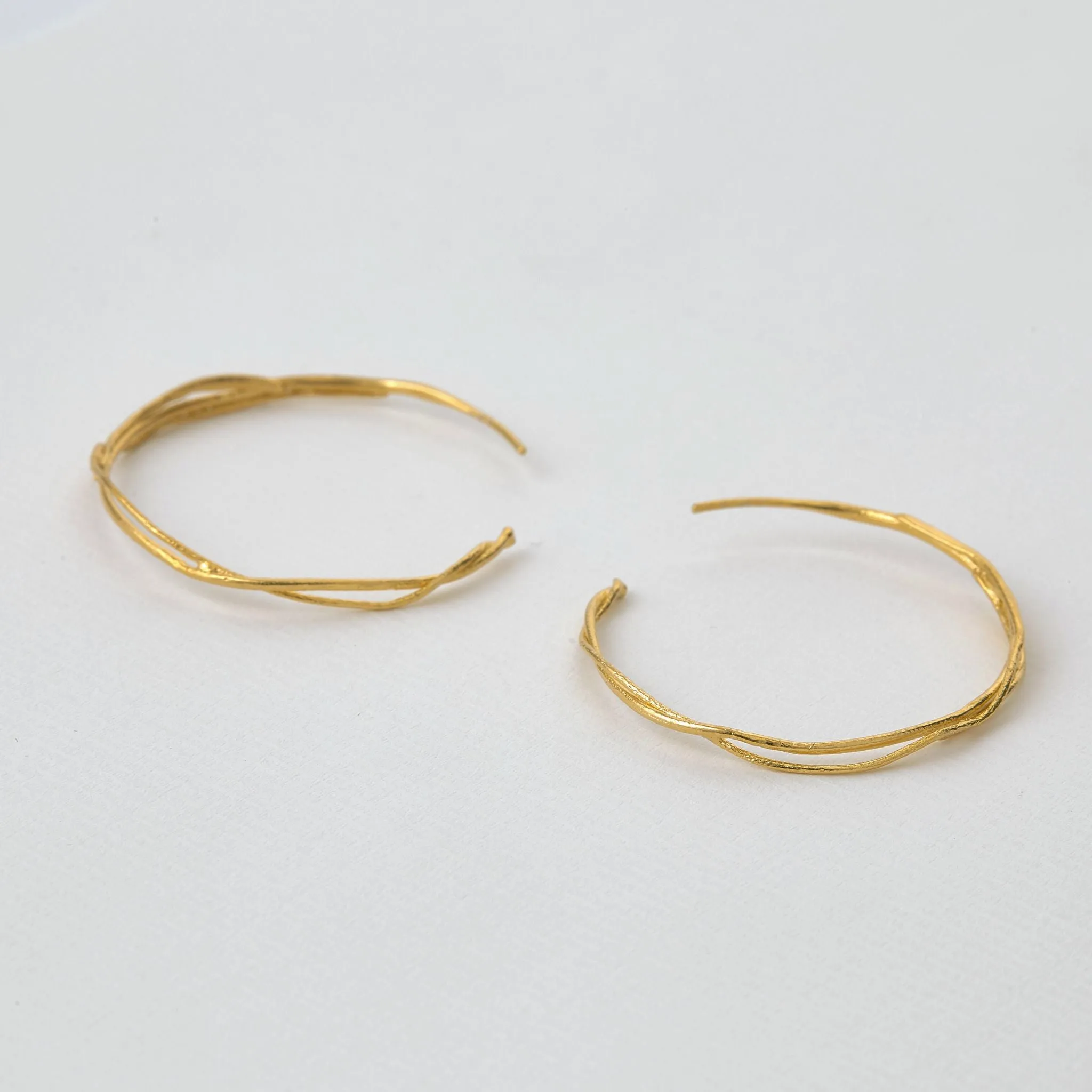 Fine Twist Hoops