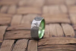 Fingerprint Ring | Mens Wedding Band, Couple Wedding Ring, Memorial Ring