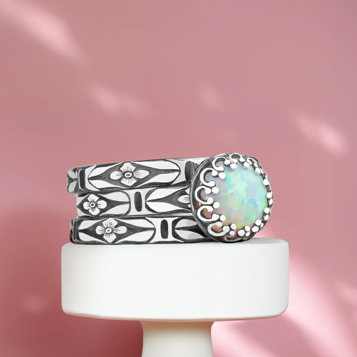 Floral Opal Ring