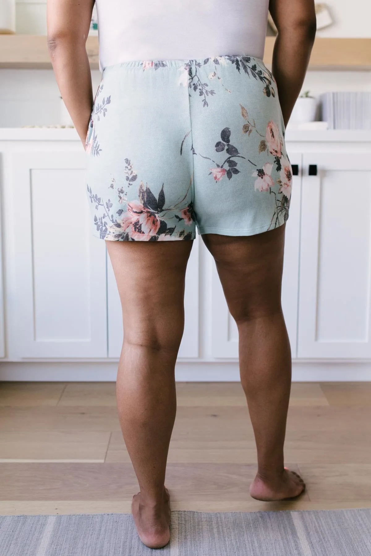 Floral Wild Side Lounge Bottoms In Sage