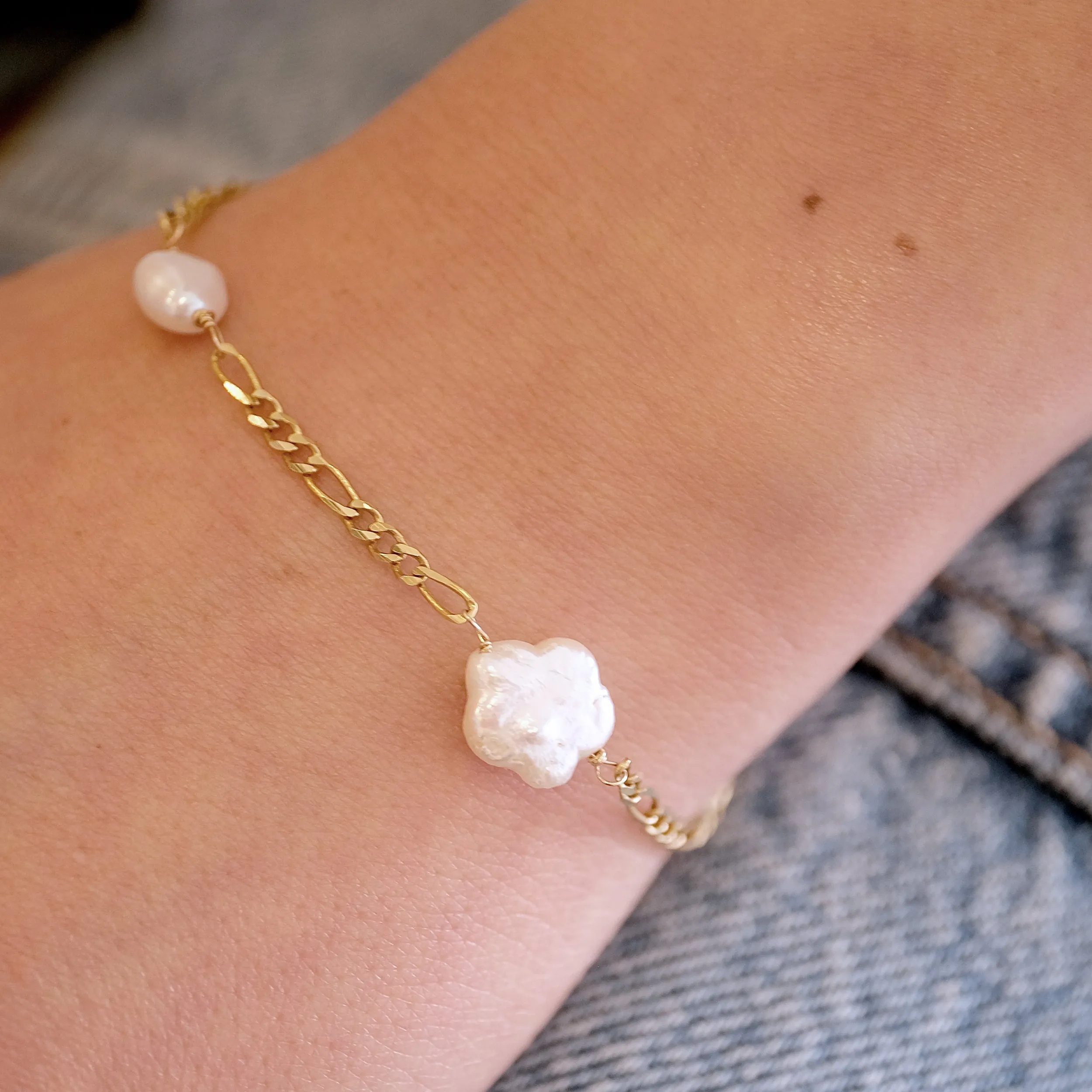 Flower Pearl Fig Bracelet | OOAK