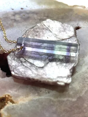 Fluorite Pendant Crystal Necklace