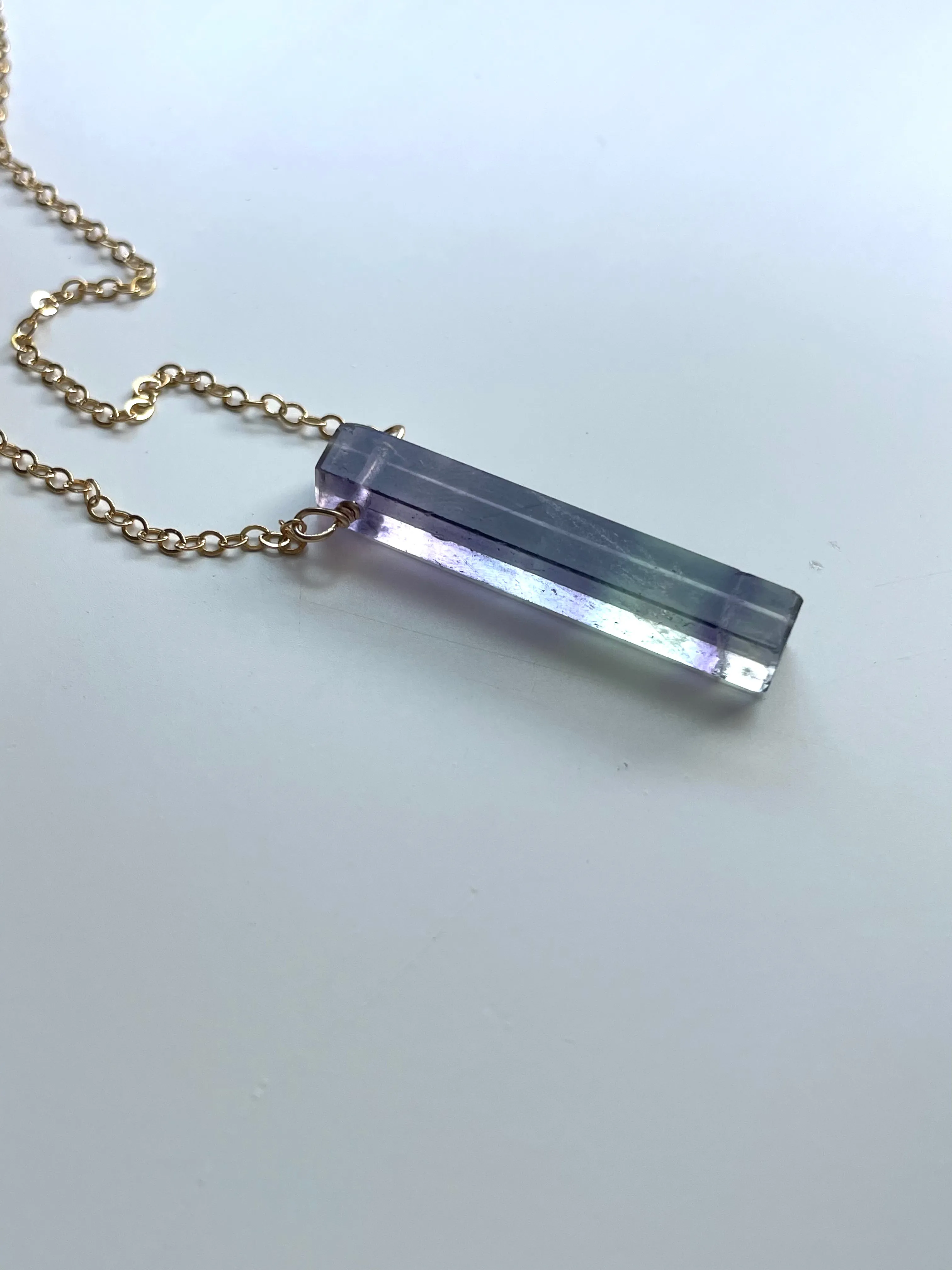 Fluorite Pendant Crystal Necklace