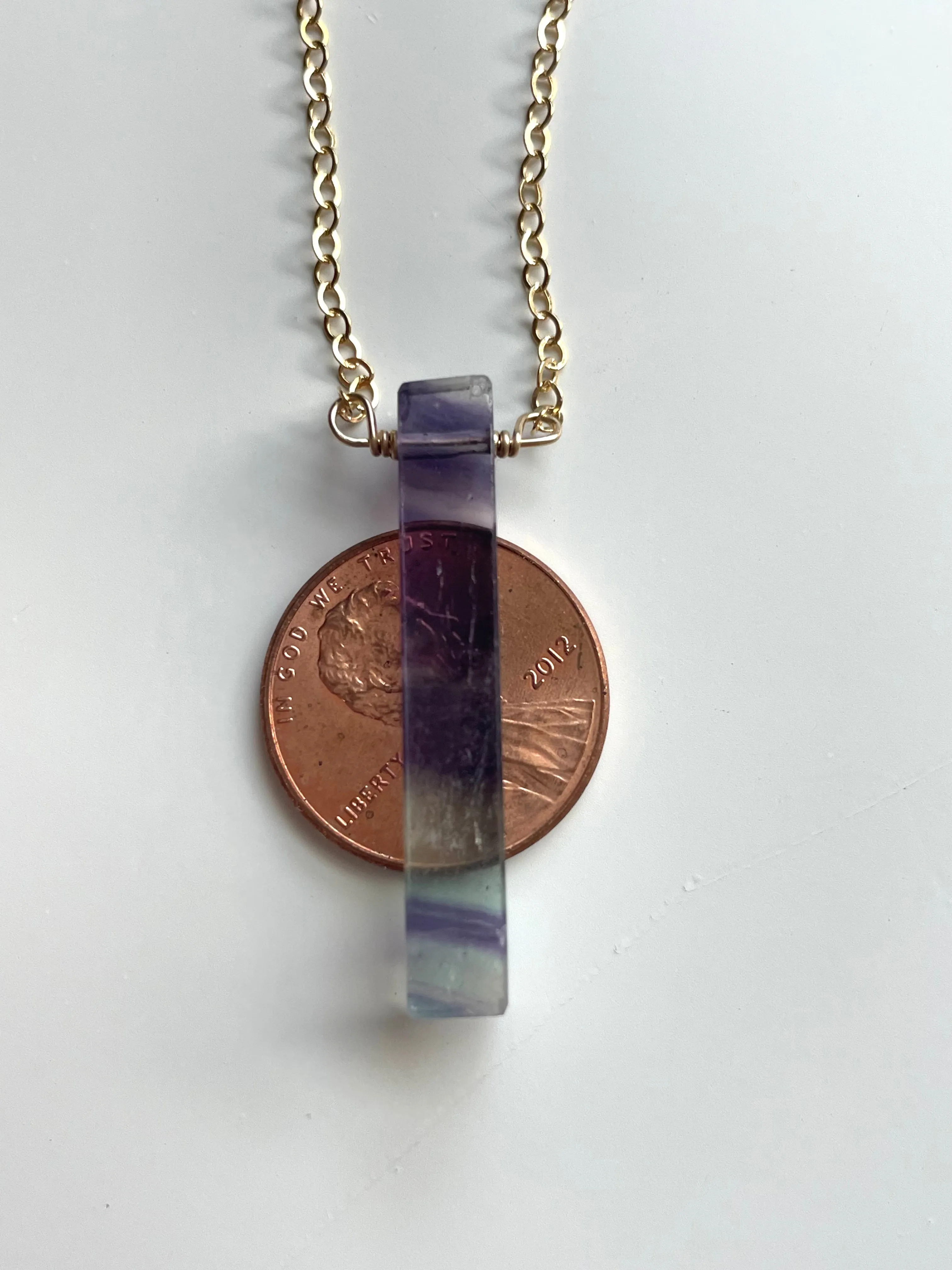 Fluorite Pendant Crystal Necklace