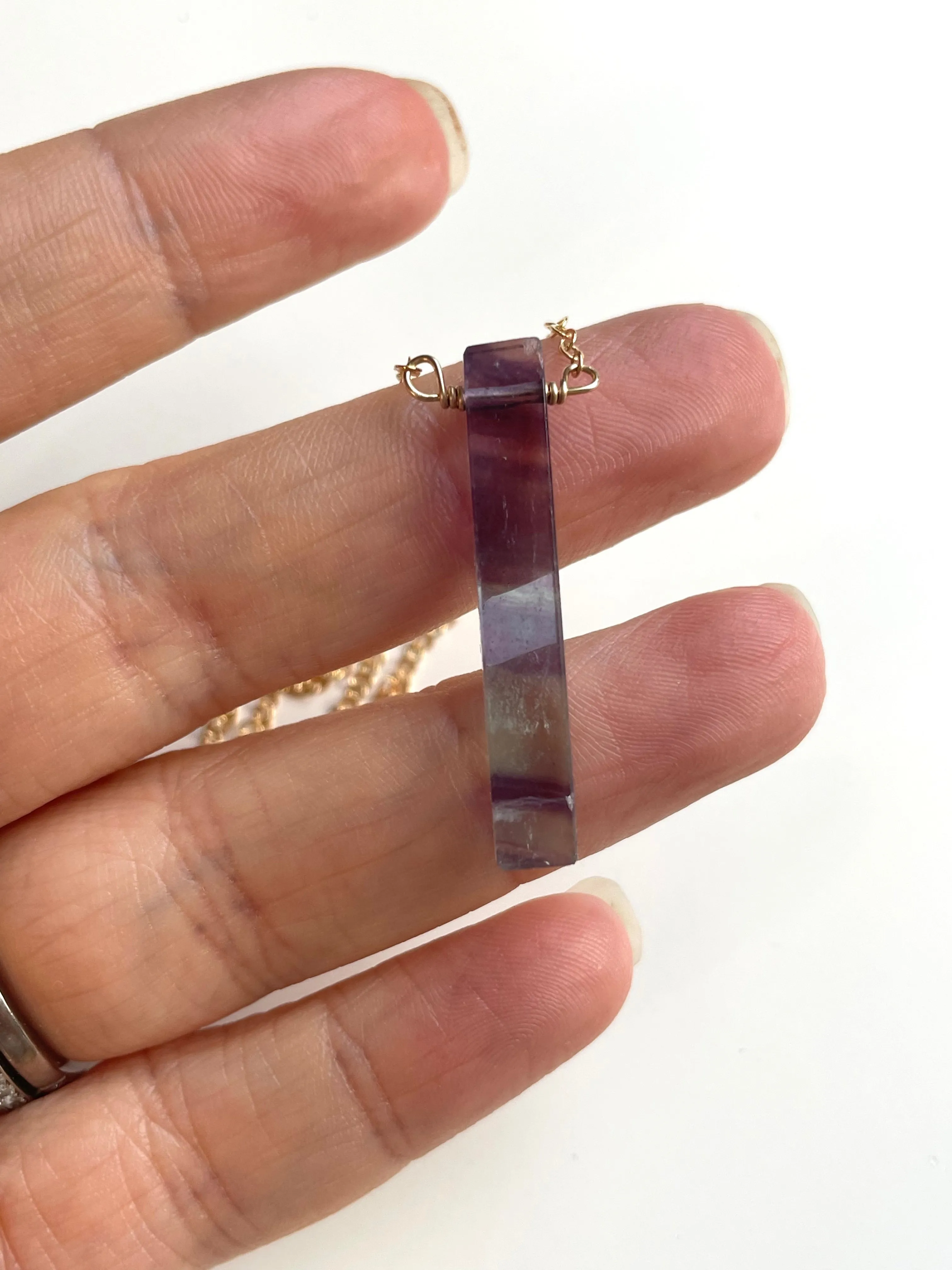 Fluorite Pendant Crystal Necklace