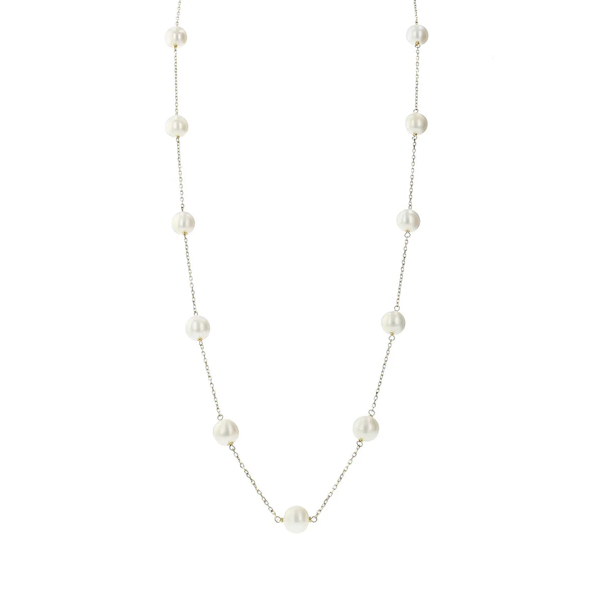 Freshwater Pearl Tin-Cup Necklace