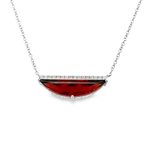 Garnet and Diamond Necklace, 14Kt