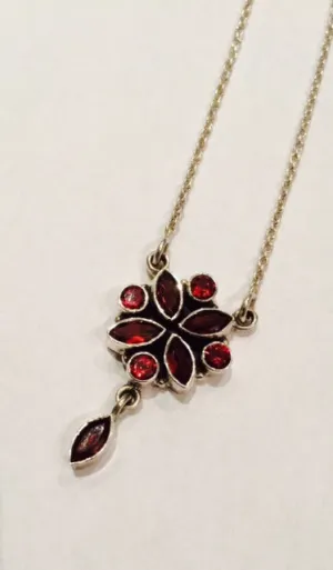 Garnet Drop Necklace