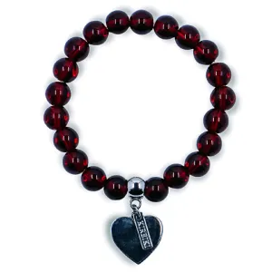 Garnet Gemstone Charm Bracelet