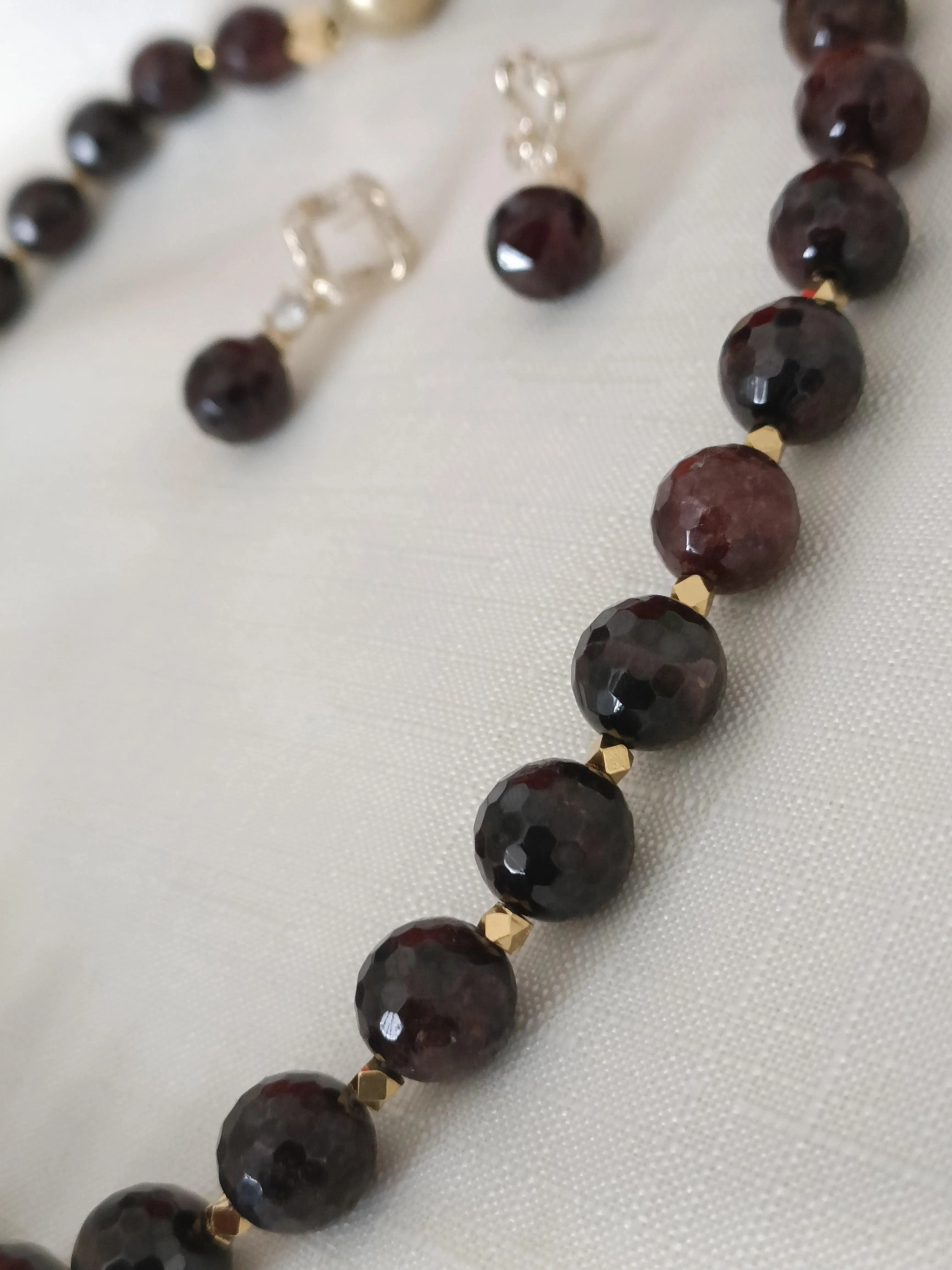 Garnet Gemstone Necklace Set