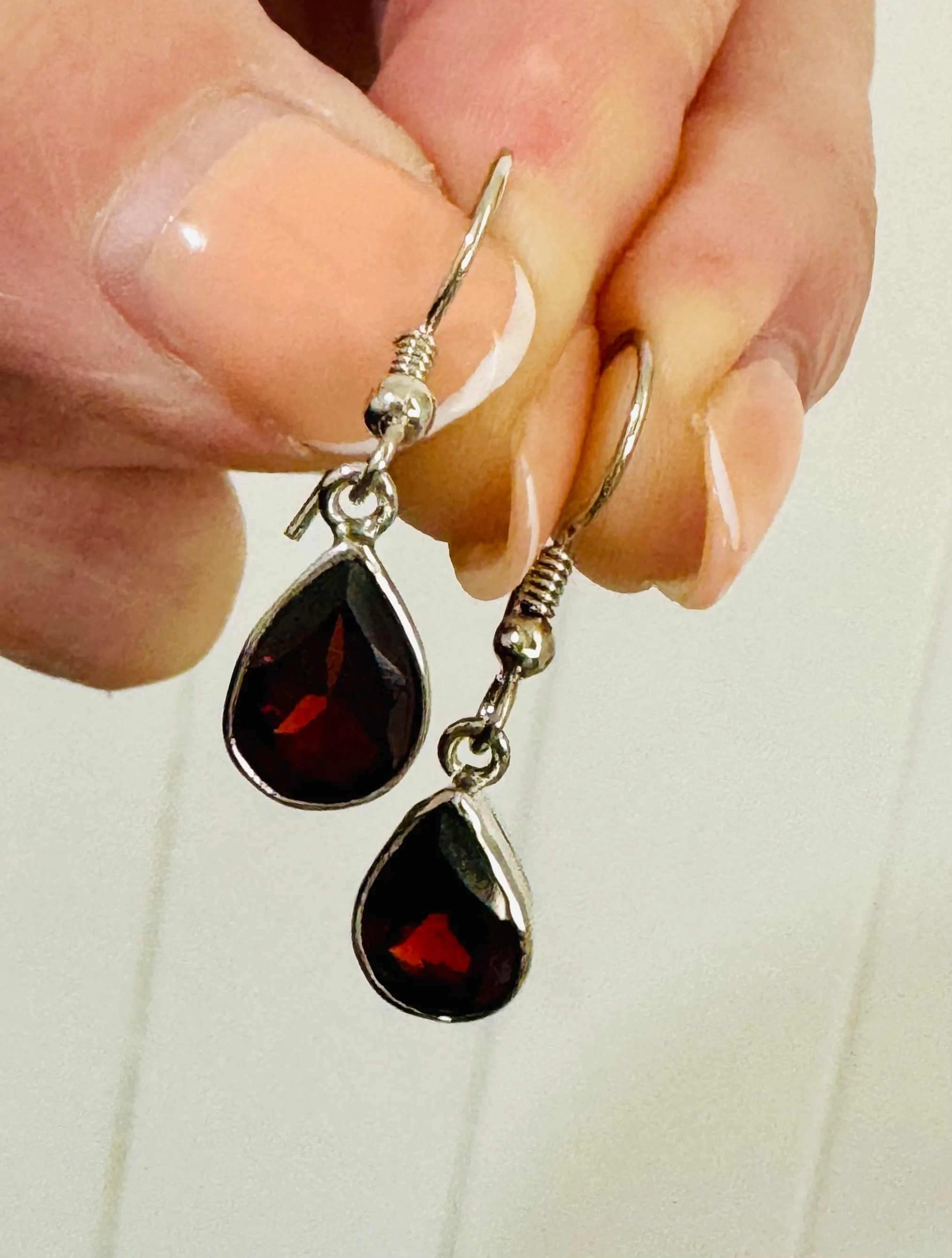 Garnet Glimmer Gemstone Earrings