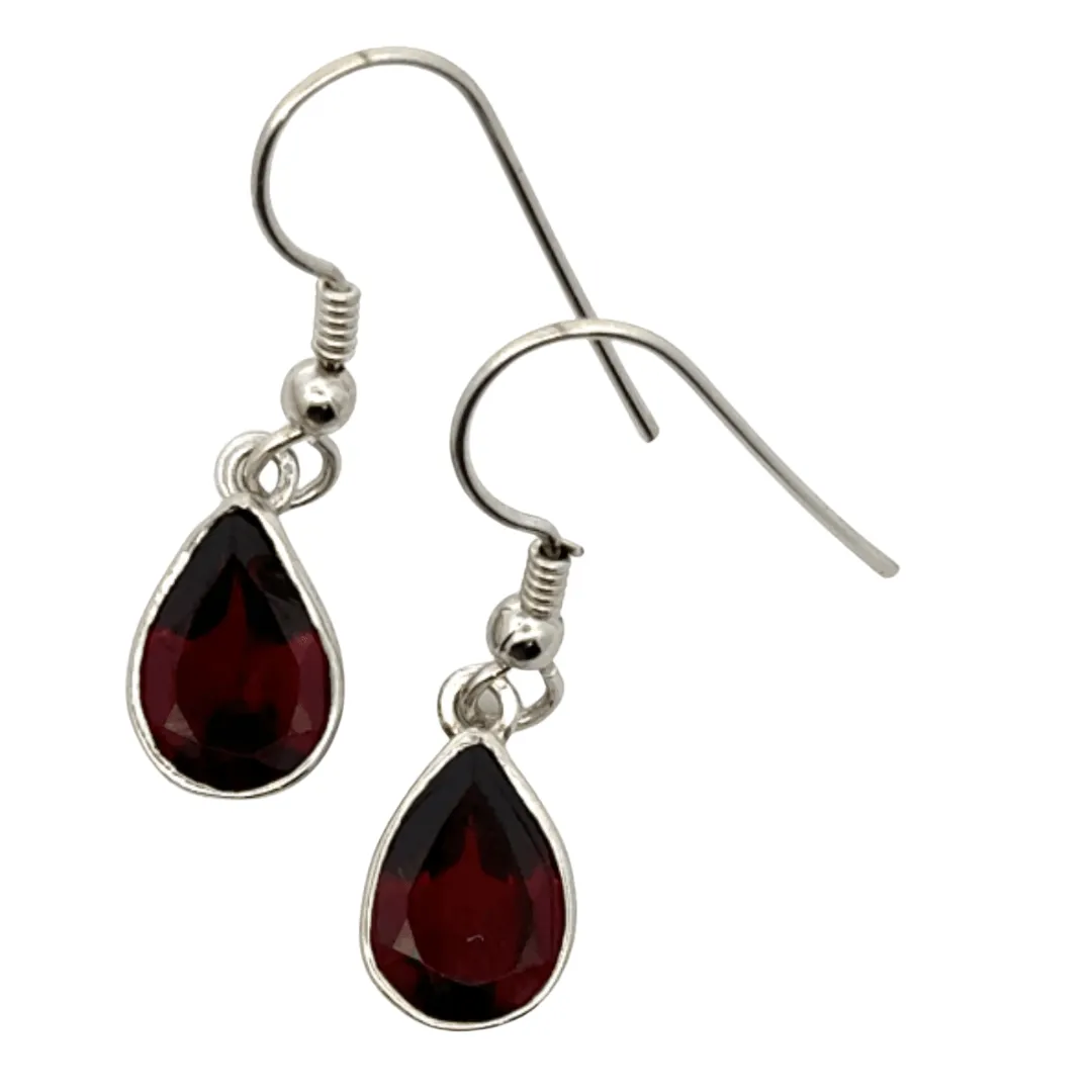 Garnet Glimmer Gemstone Earrings