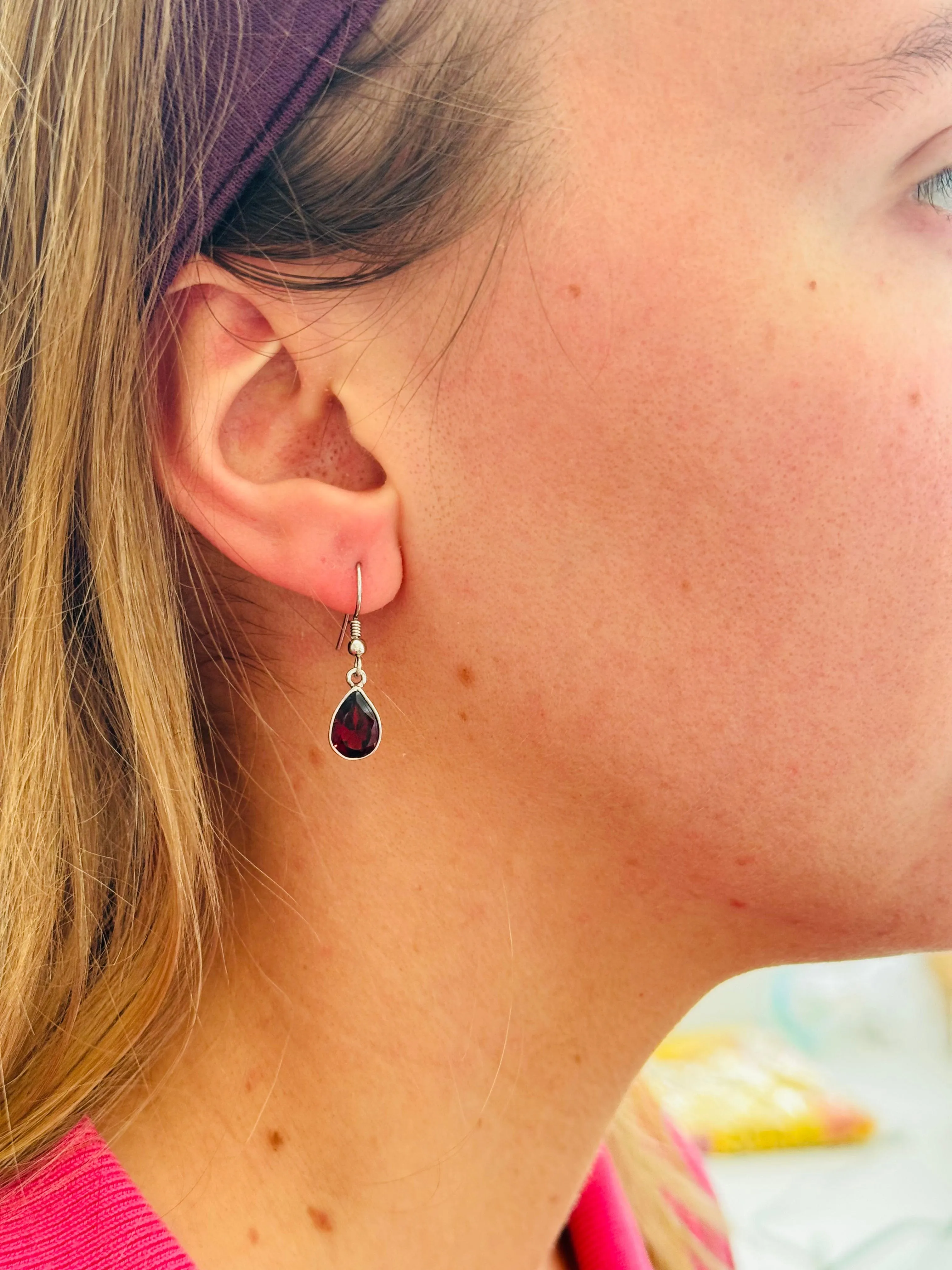 Garnet Glimmer Gemstone Earrings