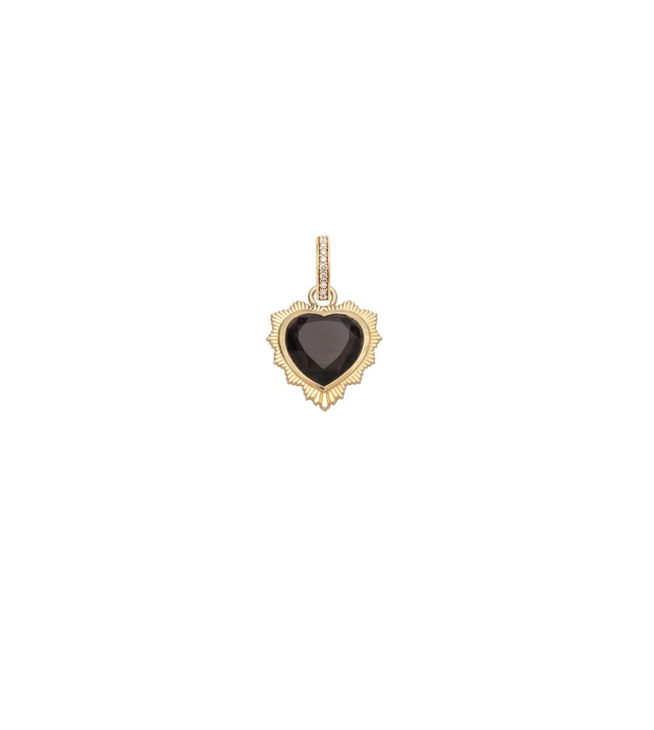 Gemstone Heart - Love : Smoky Quartz Medallion with Oval Pushgate