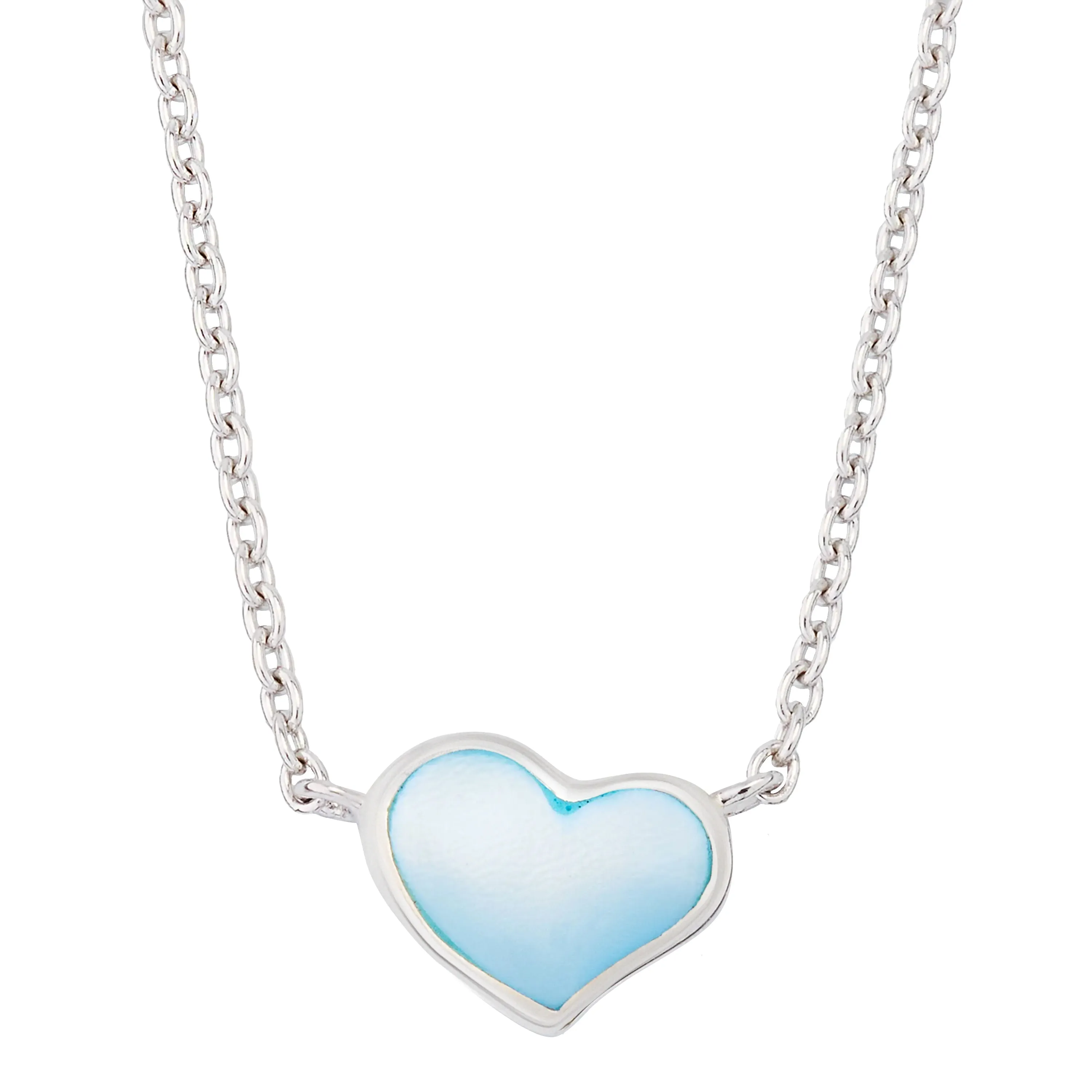 Gemstone Heart Pendant Sterling Silver Necklace