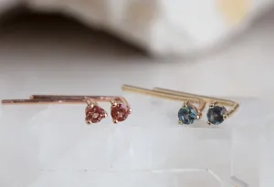 Gemstone Staple Thread Earrings