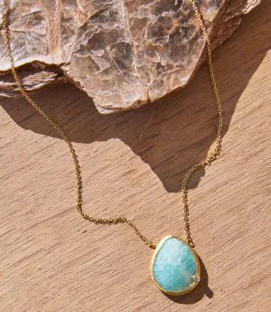 Gemstone Teardrop Necklace