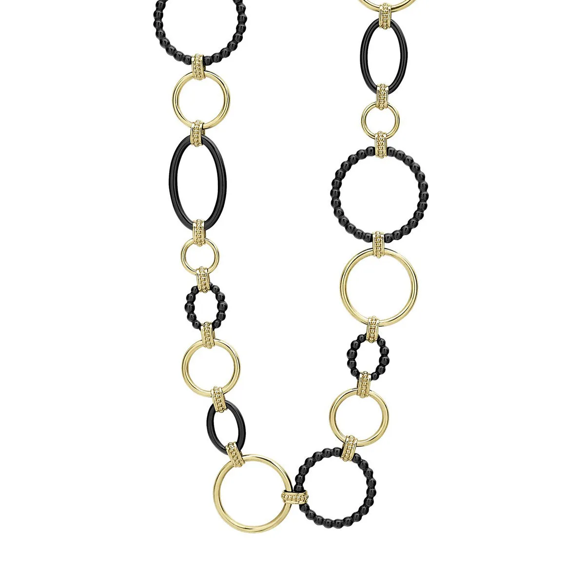 Gold and Black Ceramic Necklace