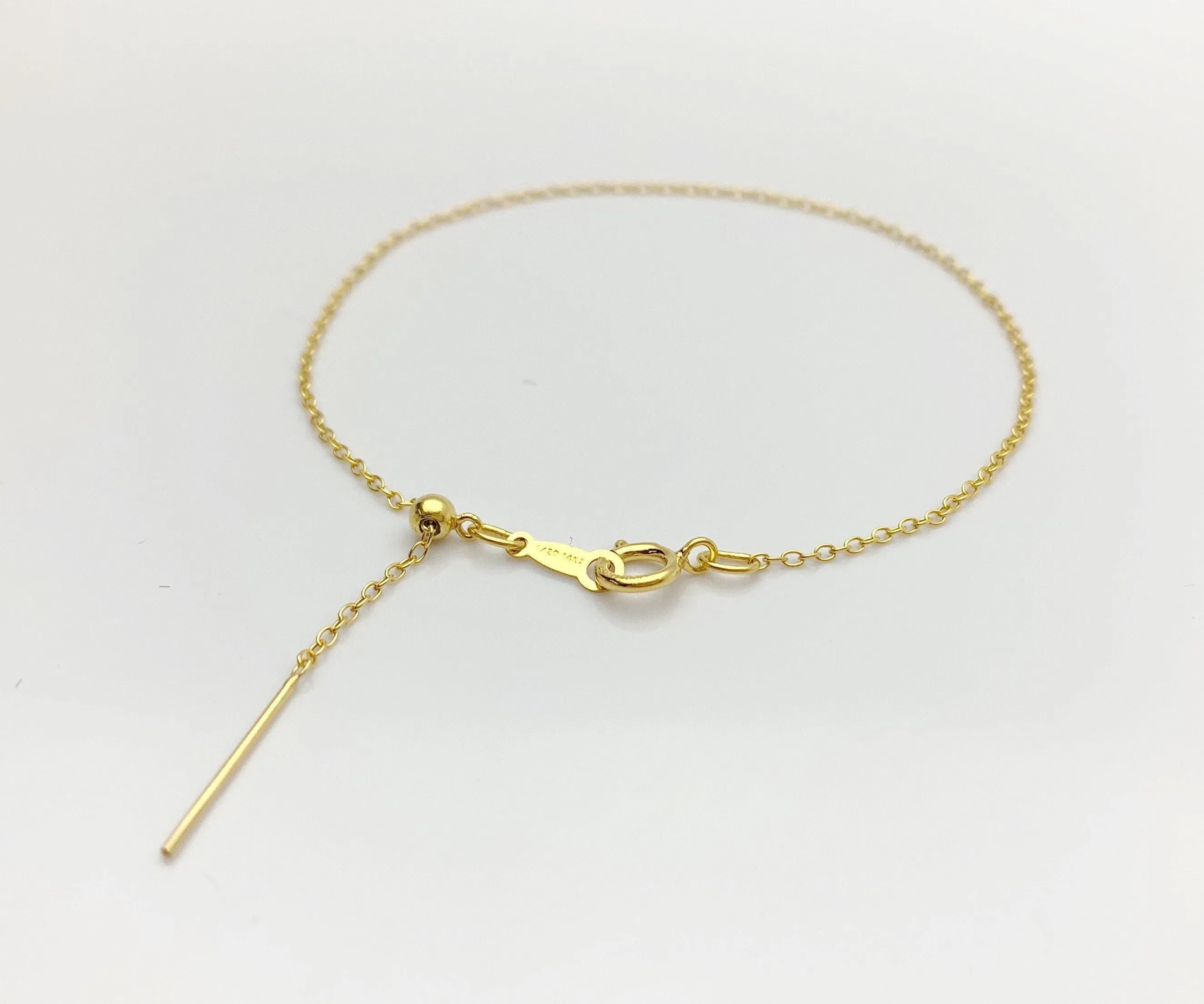 Gold Filled 8” Add a Bead Adjustable Cable Chain Bracelet 1.1mm