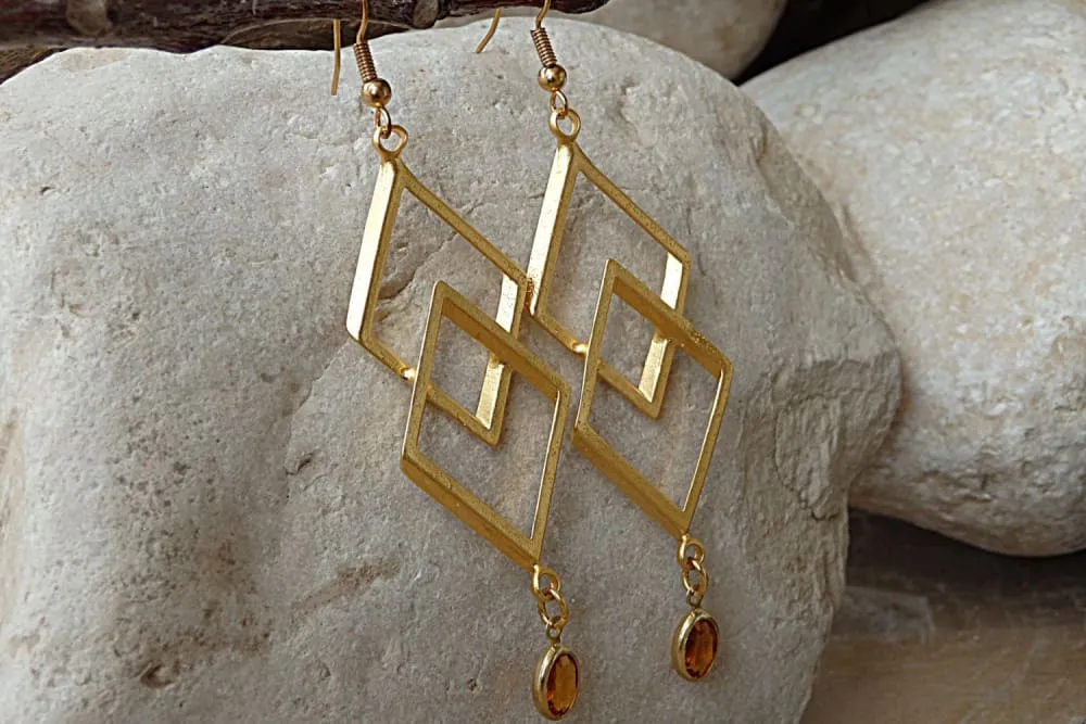 Gold Geometric Dangle Earrings