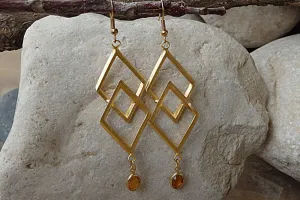 Gold Geometric Dangle Earrings