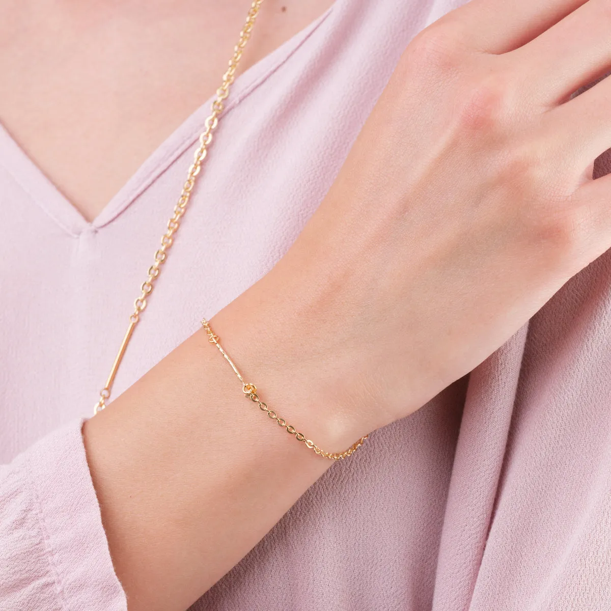 Gold Plated Bead Chain Bracelet