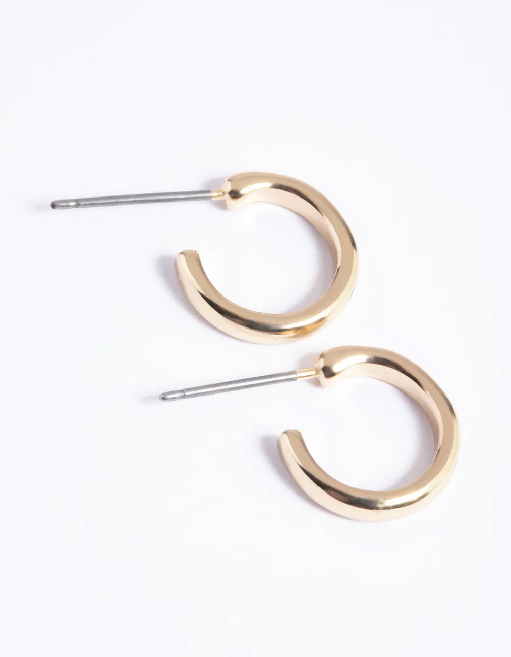 Gold Simple Huggie Hoop Earrings