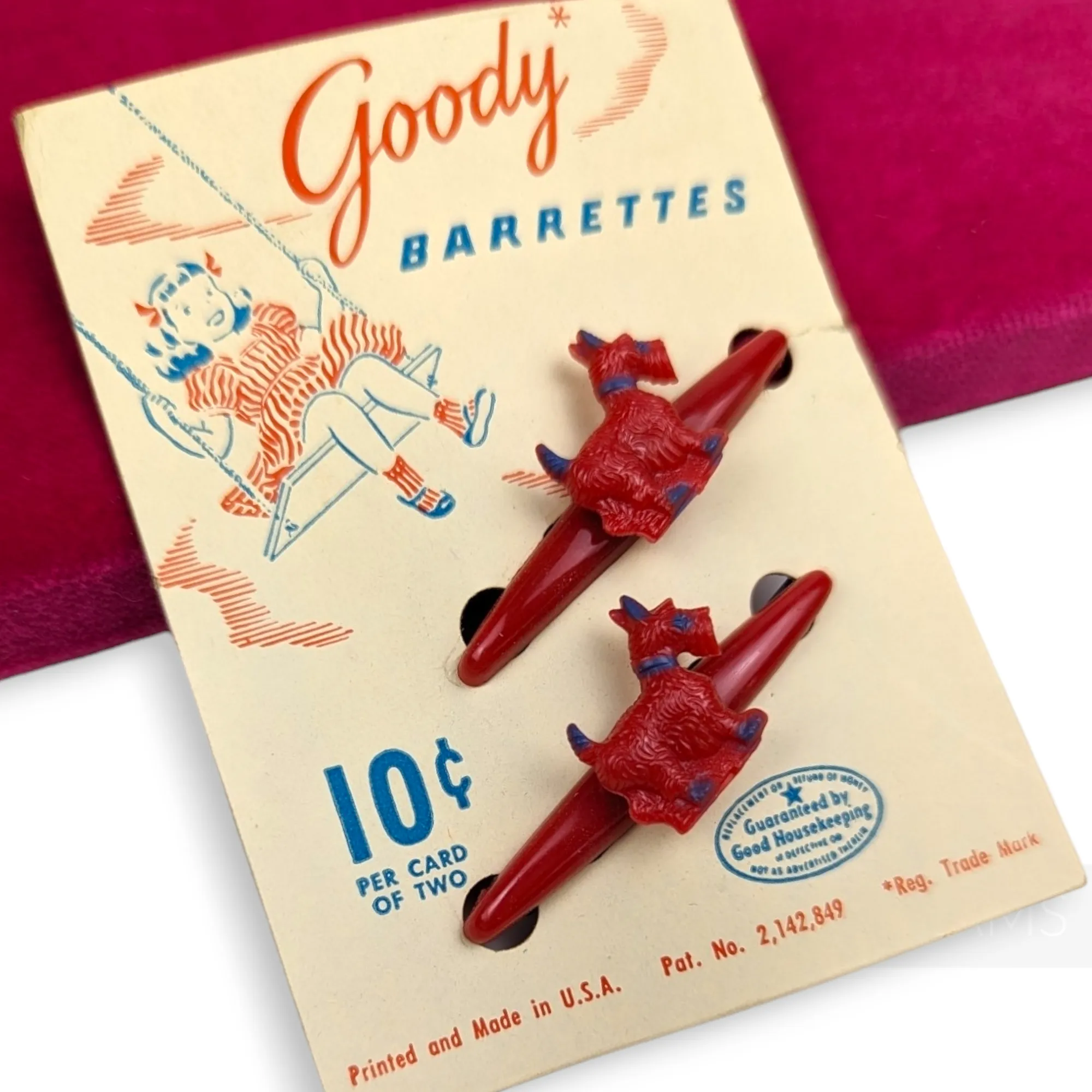 'Goody' 1950/60's Pair of Hair Barrettes - Scottie Dogs