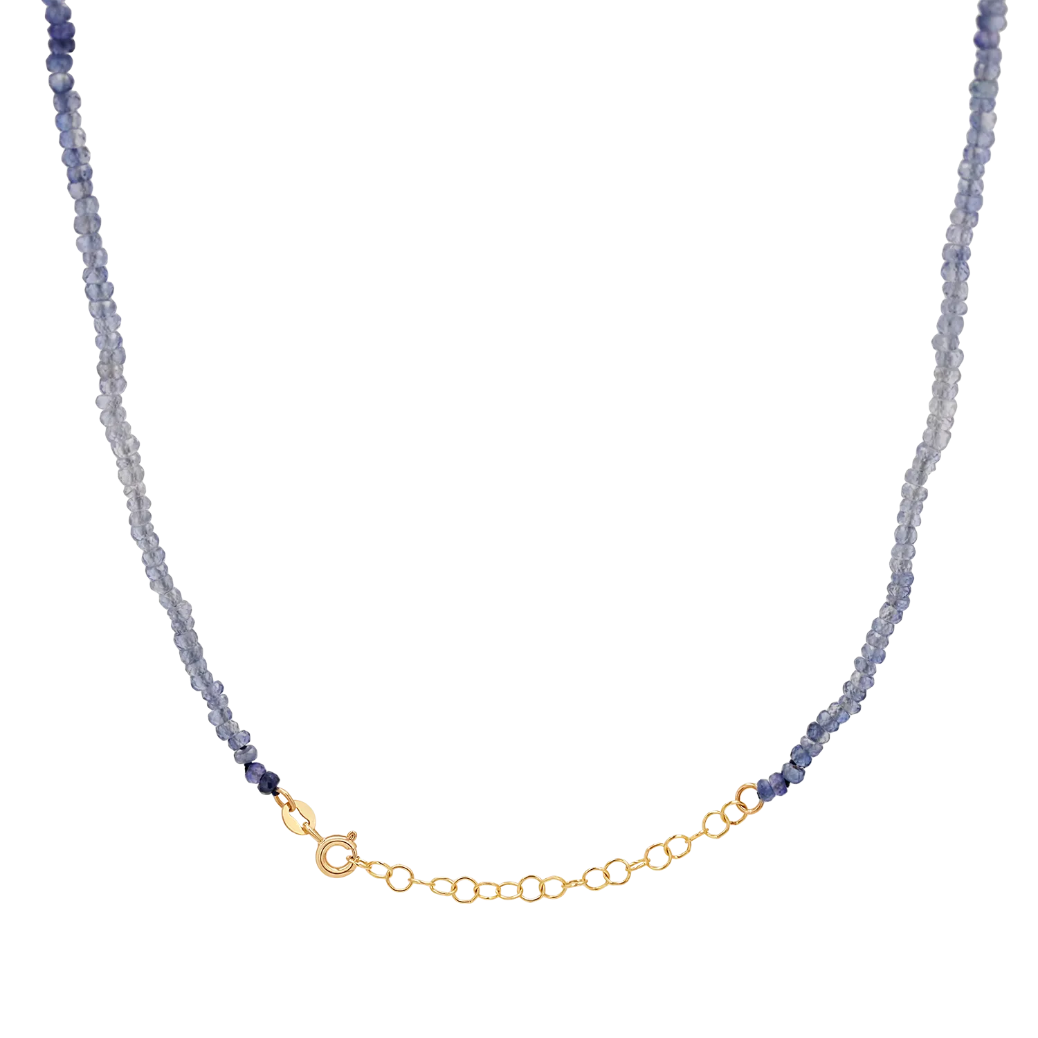 Gradient Blue Sapphire Beaded Necklace