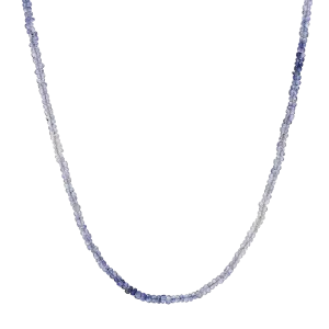 Gradient Blue Sapphire Beaded Necklace