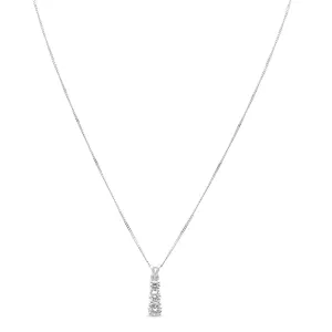 Graduating Trilogy Diamond Pendant On A 19" Necklace - Platinum