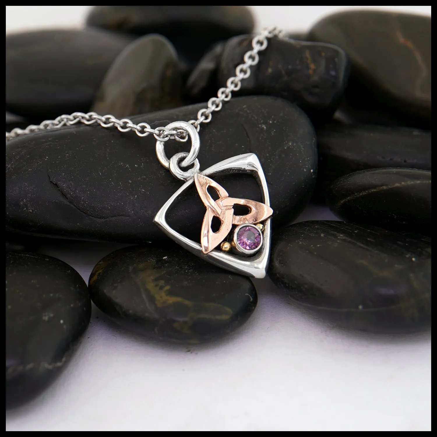 Grape Garnet Trinity Frame Pendant