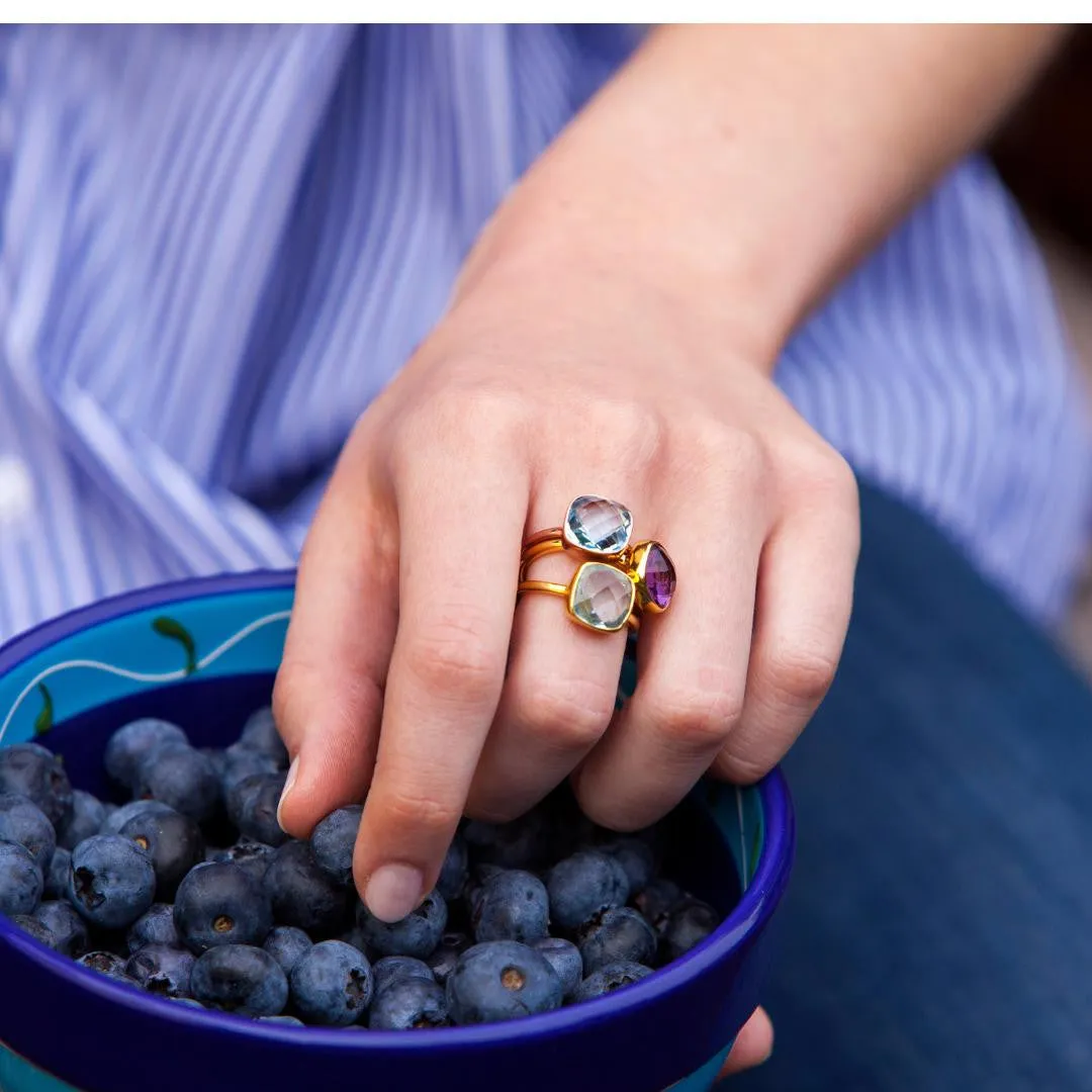 Green Amethyst Cocktail Ring | Gold