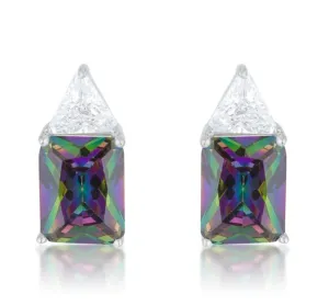 Gretchen Mystic Radiant Cut Stud Earrings | 4ct