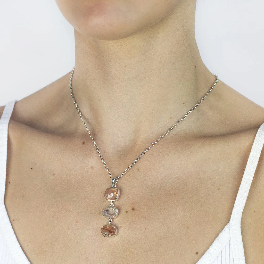 Grossular Garnet & Herkimer Diamond Necklace