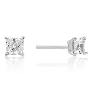 Halen Princess Cut Stud Earrings  –  4mm  | 0.5ct | Sterling Silver