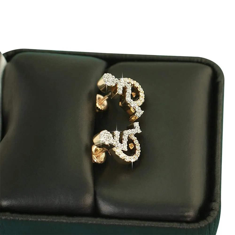 Handicap Diamond Earrings .41cttw 10K Yellow Gold