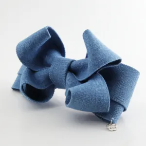 Handmade Cute Denim Jean Bow French Barrettes Denim  Hair Accessories