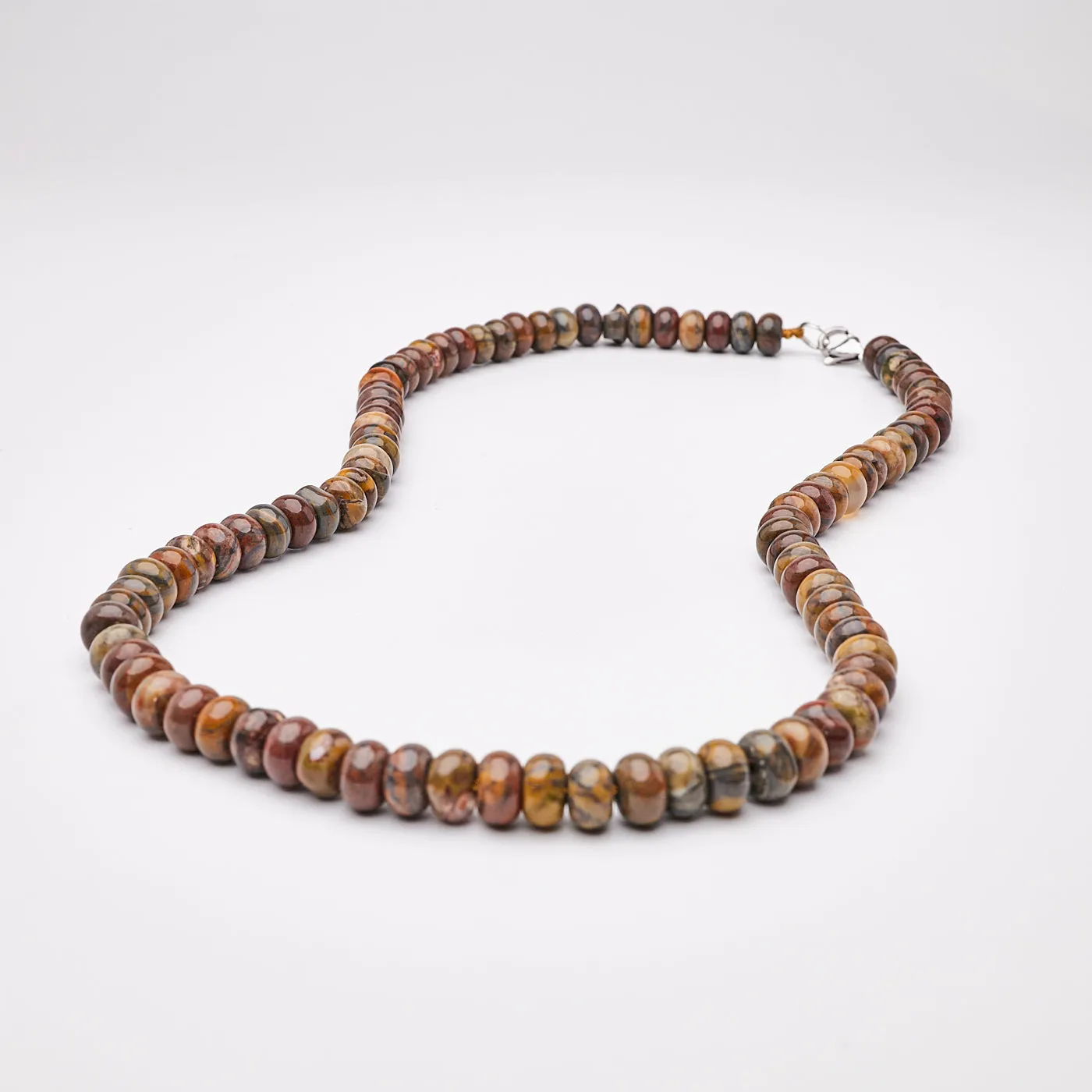 Handmade Men's Natural Mahogany Obsidian Gemstone Beaded Necklace