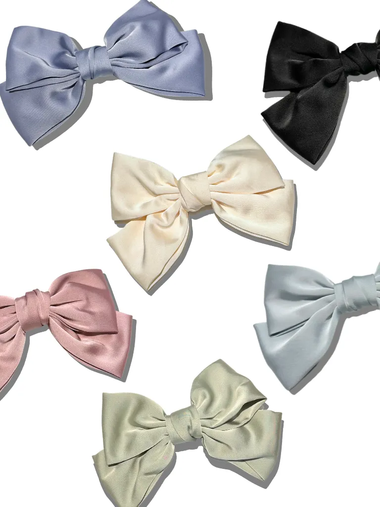 Handmade Perfect Satin Hair Bow Barrette