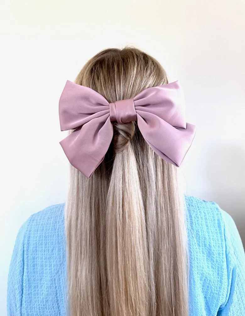 Handmade Perfect Satin Hair Bow Barrette