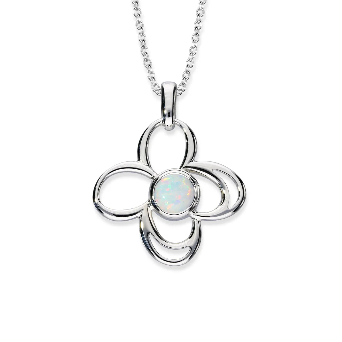 Harlequin Silver Pendant SP311 White Opal