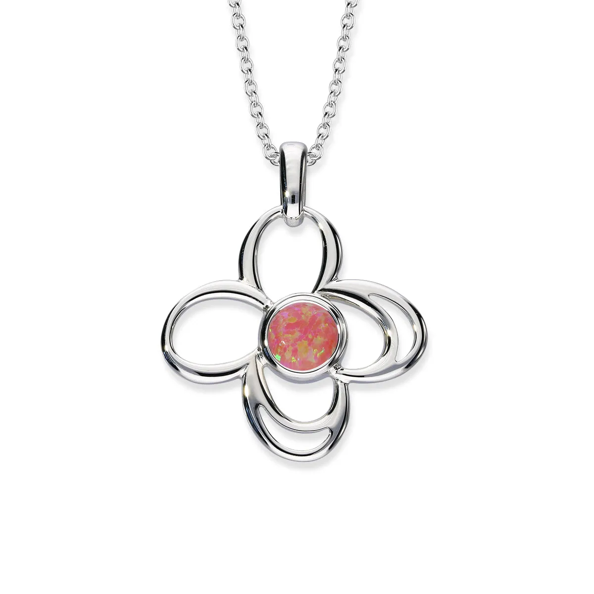 Harlequin Silver Pendant SP311 White Opal