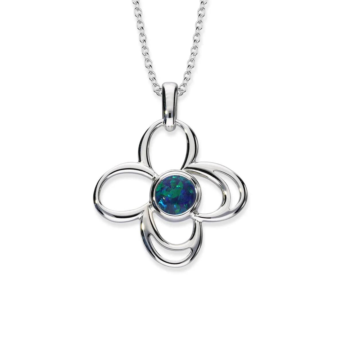 Harlequin Silver Pendant SP311 White Opal