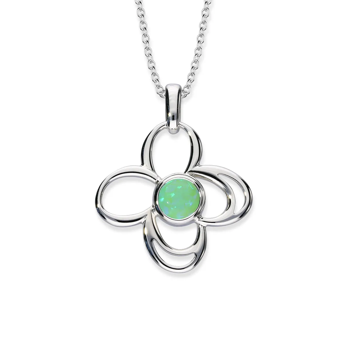 Harlequin Silver Pendant SP311 White Opal